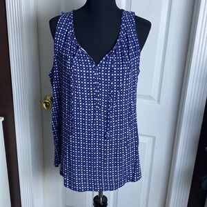 Sonoma Women’s Sleeveless Tank Top Blue White sz L NWT